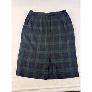 WOODSTOCK INTERNATIONAL BY BERNARD WOMANS PLAID WOOL SKIRT - SIZE 14